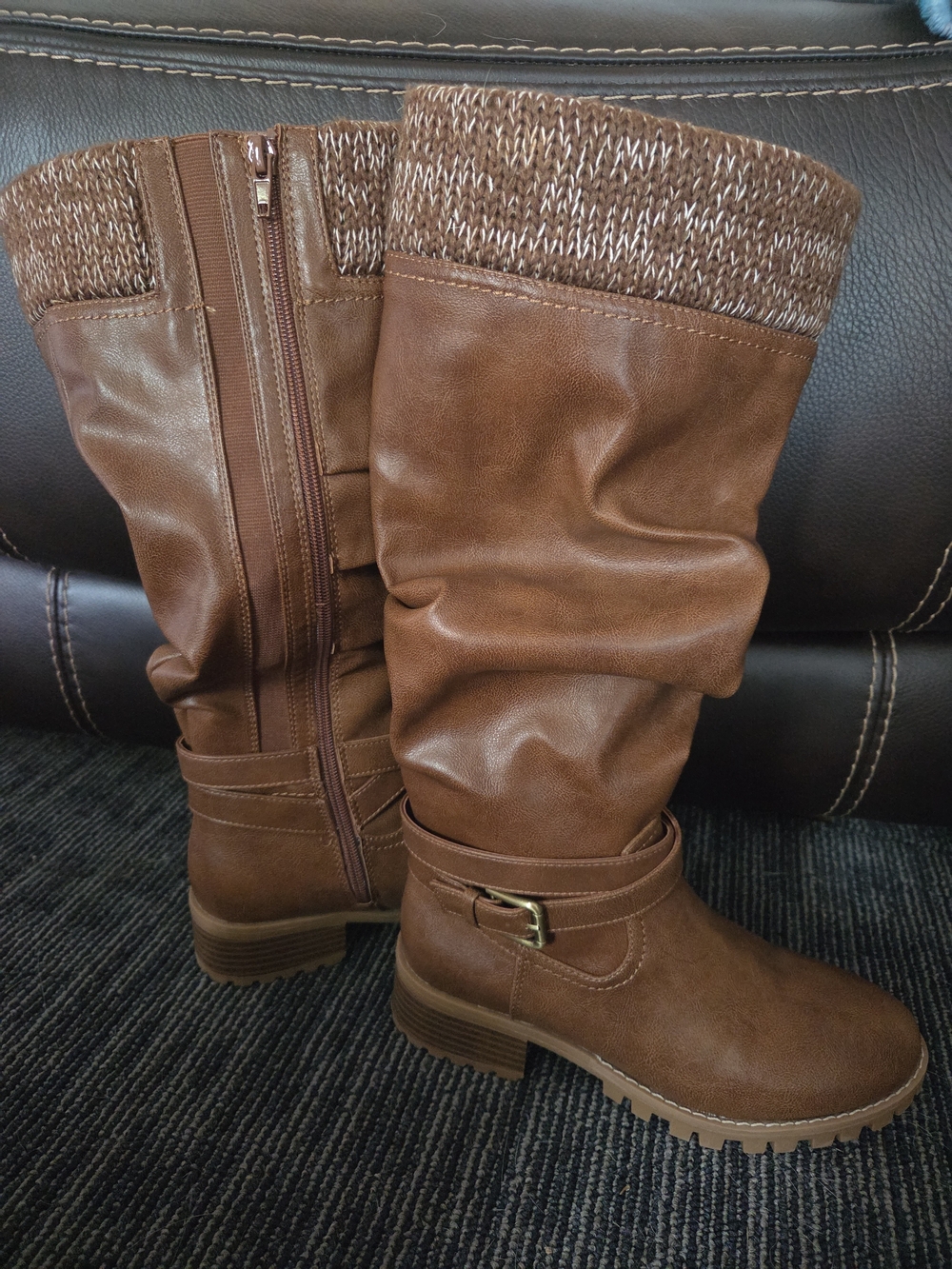 Everly Brown Women's Rugged Sole Ankle Boots